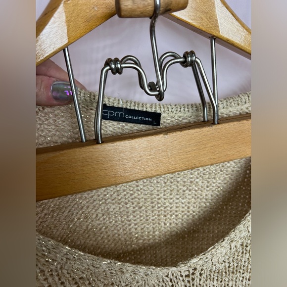 Vintage CPM Collection metallic sweater with beading and faux fur details. - Picture 5 of 10